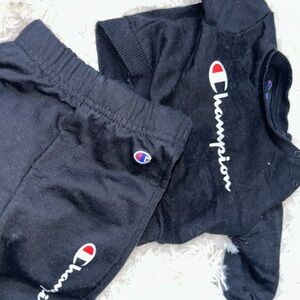 Champion Kids Black Sweatshirt and Pants Set